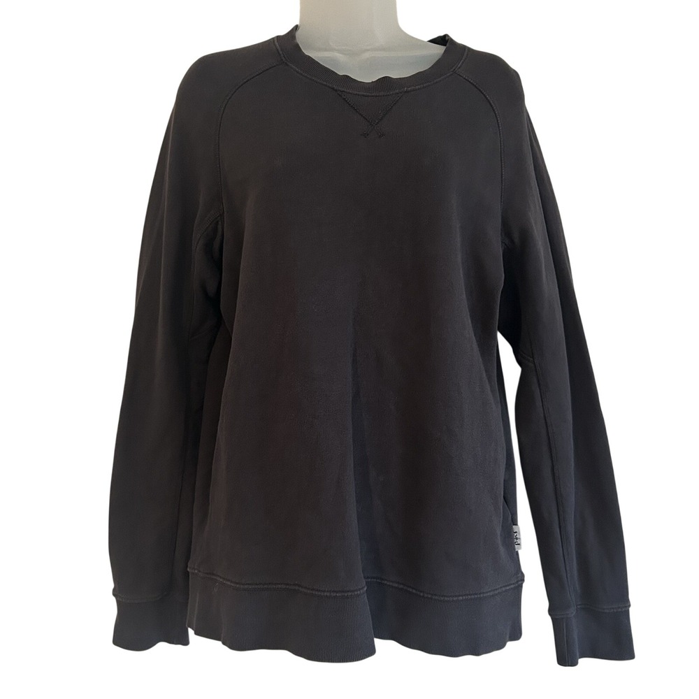 Pact Sweatshirt Women's Size L Minimalist Cozy Organic Cotton Faded Black